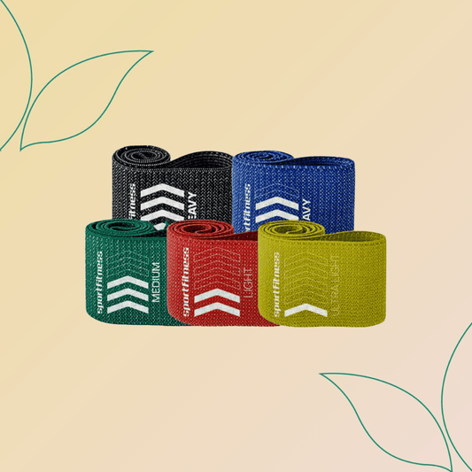 Set de Bandas Elásticas en Tela Hip Bands Sportfitness - (Set x 5)
