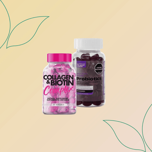 Combo Healthy America Collagen & Biotin Complex 60 Softgels + Probiotics 60 Gummies